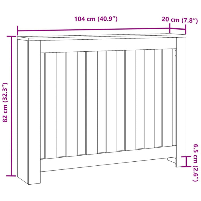 Capac pentru radiator Stejar Negru 104 x 20 x 82 cm - WALTI WALTI