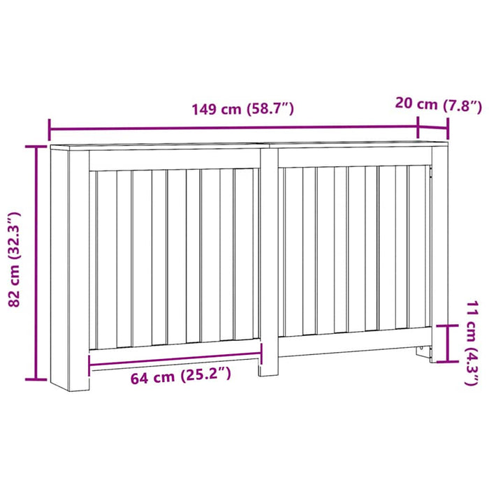 Capac pentru radiator Stejar Negru 149 x 20 x 82 cm - WALTI WALTI