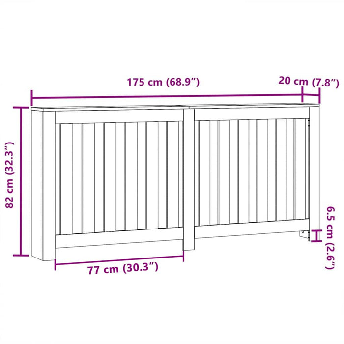 Capac pentru radiator Stejar Negru 175 x 20 x 82 cm - WALTI WALTI
