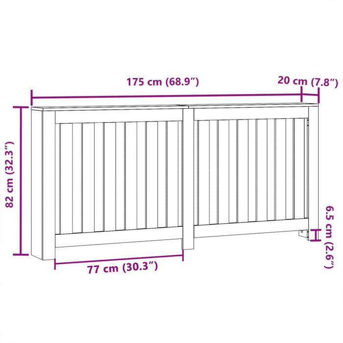 Capac pentru radiator Stejar Negru 175 x 20 x 82 cm - WALTI WALTI