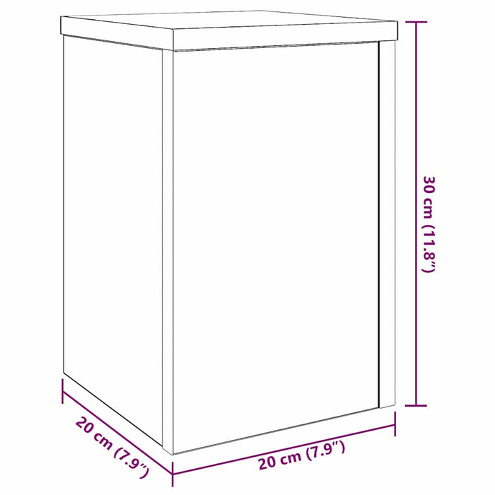 Suport pentru plante 2 pcs Stejar negru 20 x 20 x 30 cm - WALTI WALTI