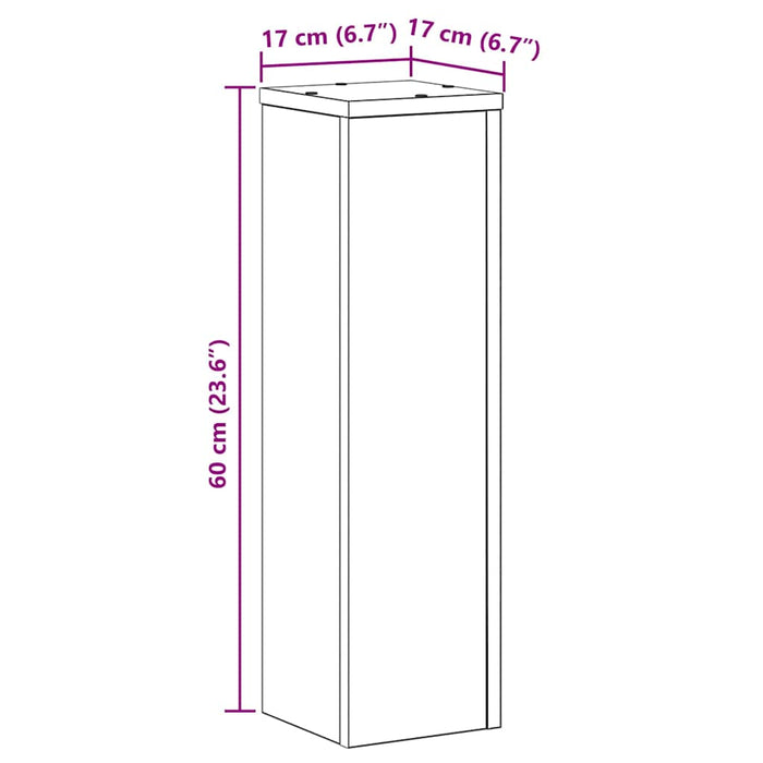Suport pentru plante 2 pcs Stejar negru 17 x 17 x 60 cm - WALTI WALTI