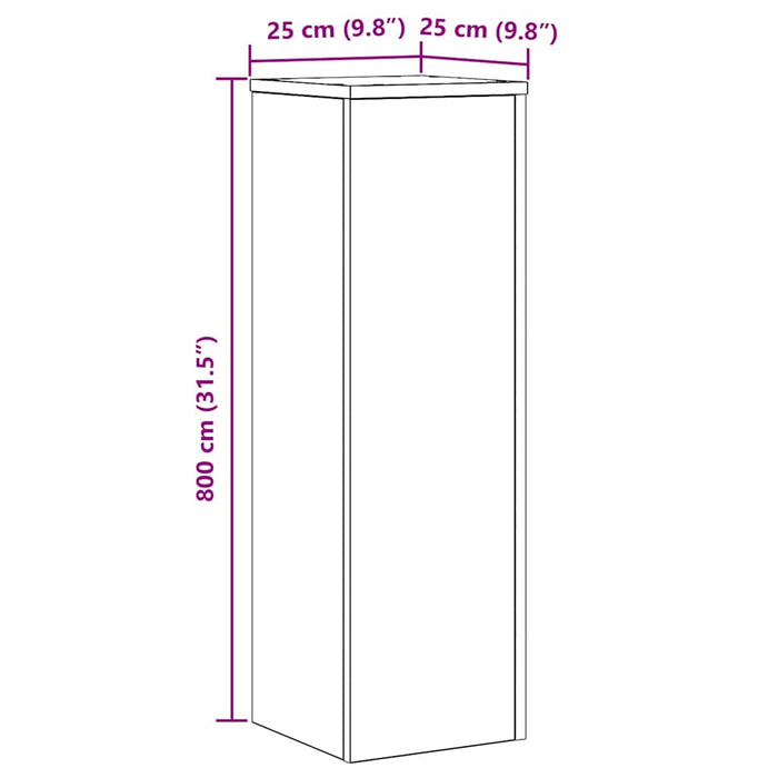 Suport pentru plante 2 pcs Stejar negru 25 x 25 x 80 cm - WALTI WALTI