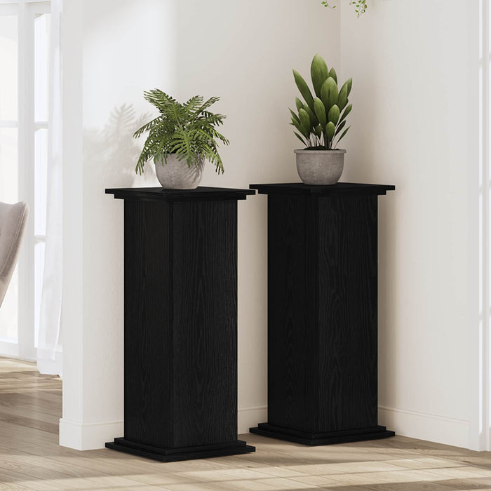 Suport pentru plante Stejar Negru 33 x 33 x 80 cm Lemn compozit - WALTI WALTI
