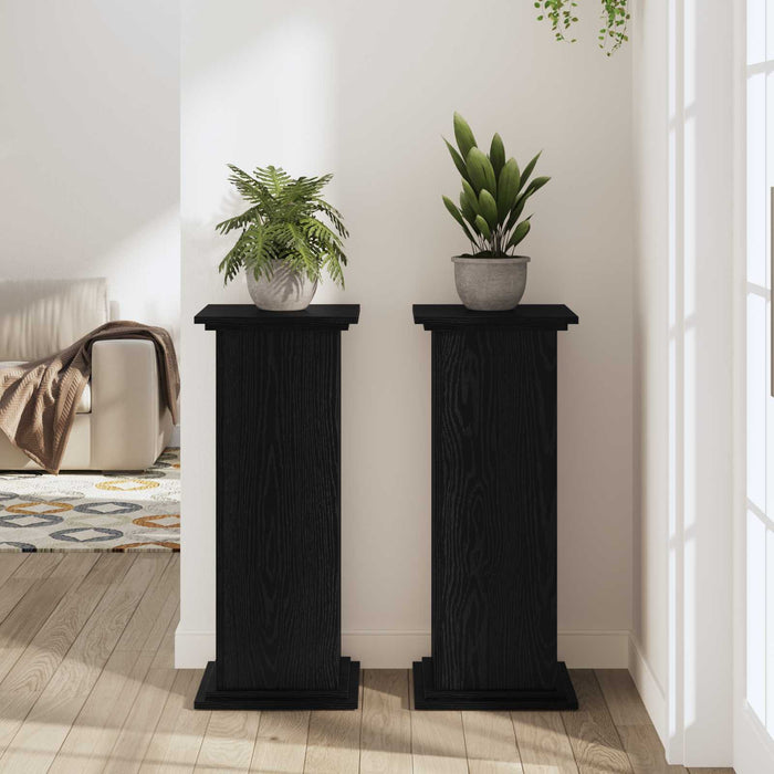 Suport pentru plante Stejar Negru 33 x 33 x 80 cm Lemn compozit - WALTI WALTI