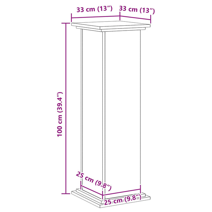 Suport pentru plante Stejar Negru 33 x 33 x 100 cm - WALTI WALTI