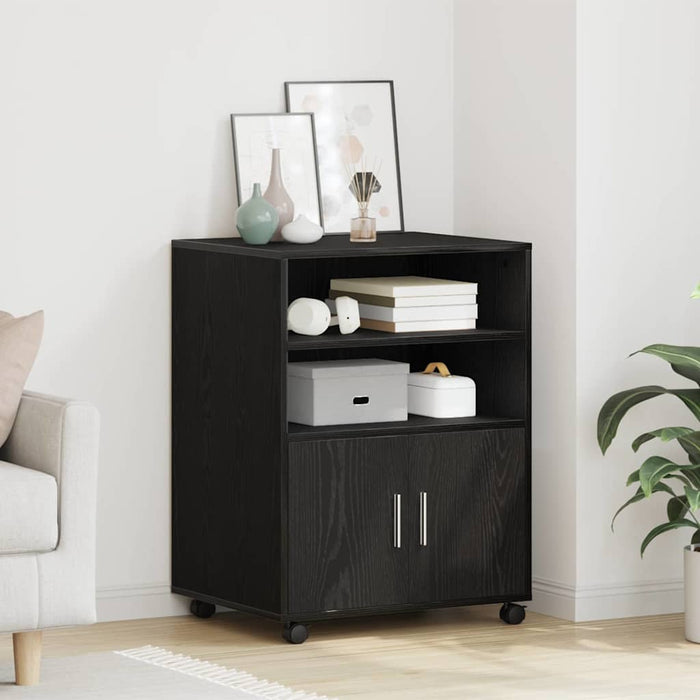 Dulap cu raft cu roata cu ușă Stejar Negru 60 x 48 x 74.5 cm - WALTI WALTI