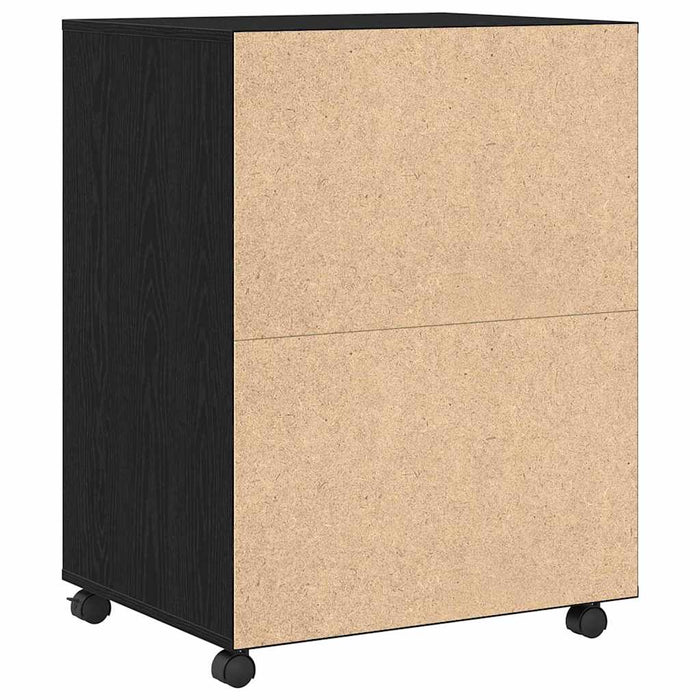 Dulap cu raft cu roata cu ușă Stejar Negru 60 x 48 x 74.5 cm - WALTI WALTI