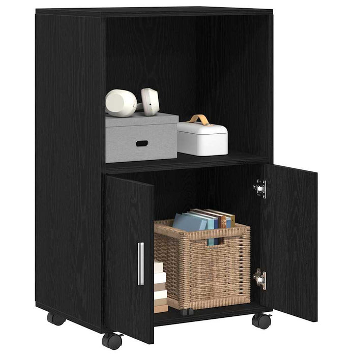 Cabinet cu roți Stejar Negru 55 x 40 x 91 cm Lemn compozit - WALTI WALTI