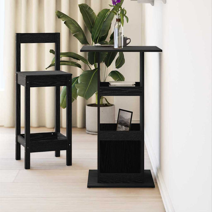 Masă de bar cu raft Stejar Negru 60 x 60 x 100 cm Lemn compozit - WALTI WALTI