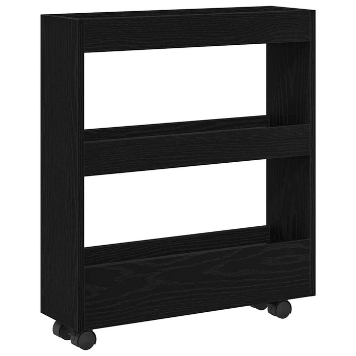 Trolley pentru Depozitare Îngust Stejar Negru 60 x 18 x 70 cm - WALTI WALTI