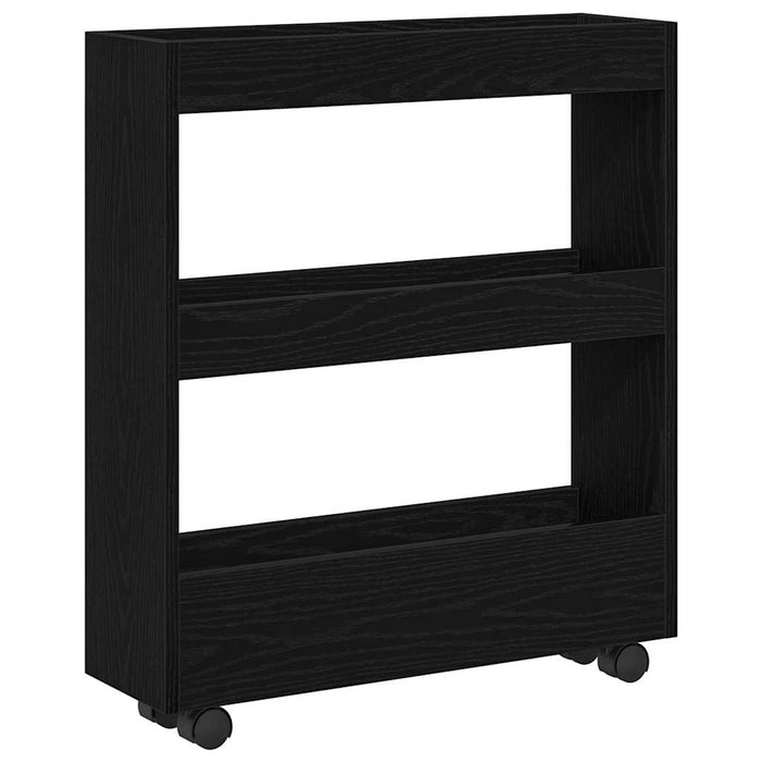 Trolley pentru Depozitare Îngust Stejar Negru 60 x 18 x 70 cm - WALTI WALTI
