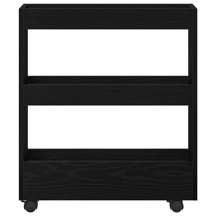 Trolley pentru Depozitare Îngust Stejar Negru 60 x 18 x 70 cm - WALTI WALTI