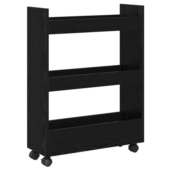 Trolley pentru Depozitare Îngust Stejar Negru 60 x 22 x 80 cm - WALTI WALTI