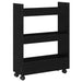 Trolley pentru Depozitare Îngust Stejar Negru 60 x 22 x 80 cm - WALTI WALTI