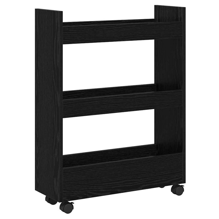 Trolley pentru Depozitare Îngust Stejar Negru 60 x 22 x 80 cm - WALTI WALTI