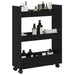 Trolley pentru Depozitare Îngust Stejar Negru 60 x 22 x 80 cm - WALTI WALTI
