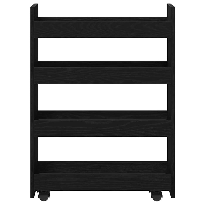 Trolley pentru Depozitare Îngust Stejar Negru 60 x 20 x 82 cm - WALTI WALTI