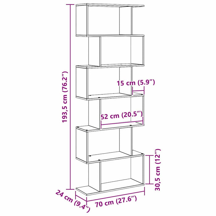 Dulap pentru cărți Negru 70 x 24 x 193.5 cm Lemn compozit - WALTI WALTI