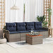 Set de canapele pentru grădină cu pernă 5 pcs Gri poliratan - WALTI WALTI