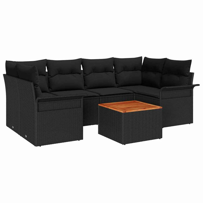 Set de canapele pentru grădină 7 pcs Negru Rattan poli - WALTI WALTI