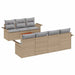 Set Canapea Grădină 8 Piese cu Perne Bej Rattan Poly Acacia - WALTI WALTI