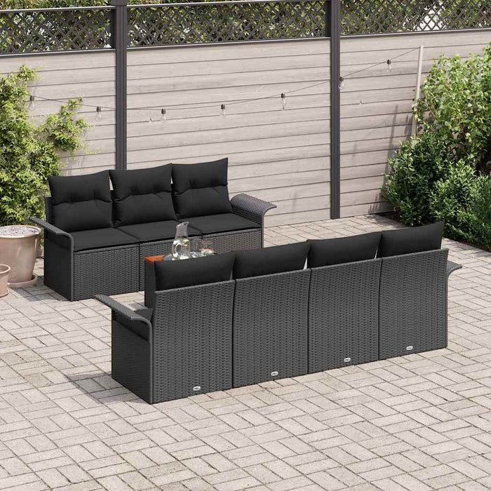 Set de canapele pentru grădină 8 pcs Negru Rattan poli - WALTI WALTI