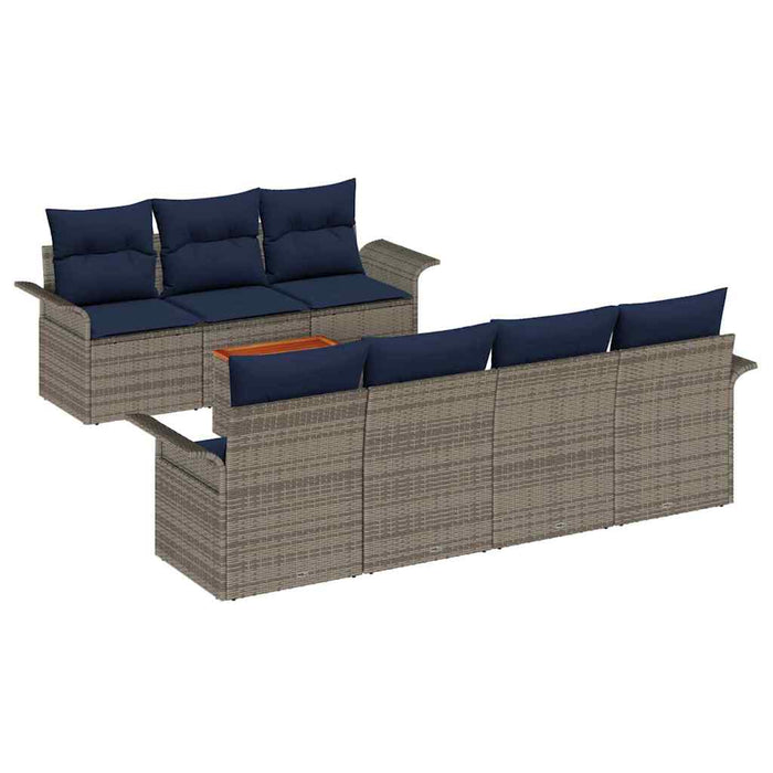 Set de canapele pentru grădină cu pernă 8 pcs Gri poliratan - WALTI WALTI
