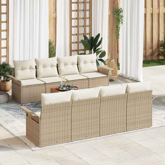 Set de canapea de grădină cu 9 piese și perne Bej Ratan Acacia - WALTI WALTI