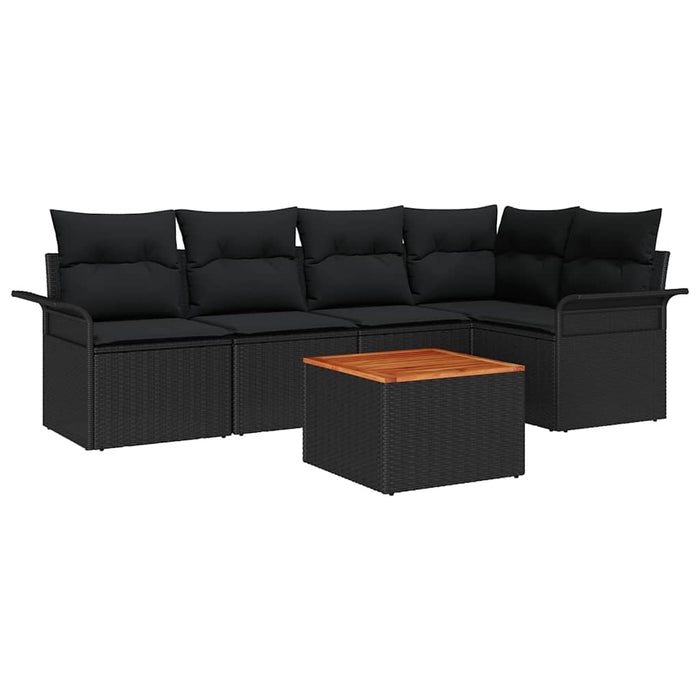 Set de canapele pentru grădină 6 pcs Negru Rattan poli - WALTI WALTI