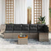 Set de Sofa de Grădină cu 7 Piese Gri Poliratan Acacia - WALTI WALTI