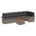 Set de Sofa de Grădină cu 7 Piese Gri Poliratan Acacia - WALTI WALTI