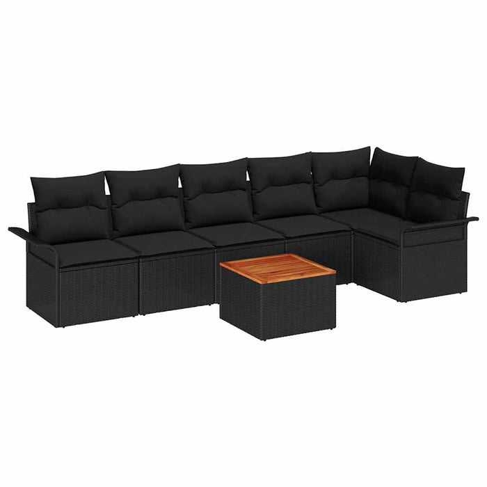 Set de canapele pentru grădină 7 pcs Negru Rattan poli - WALTI WALTI