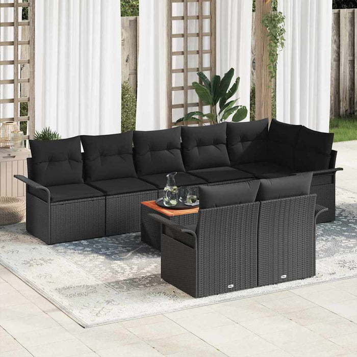 Set de canapele pentru grădină 9 pcs Negru Rattan poli - WALTI WALTI