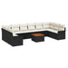 Set de sofa pentru grădină 11 piese cu perne negre din poli ratan acacia - WALTI WALTI