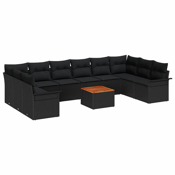 Set de canapele pentru grădină 11 pcs Negru Rattan poli - WALTI WALTI
