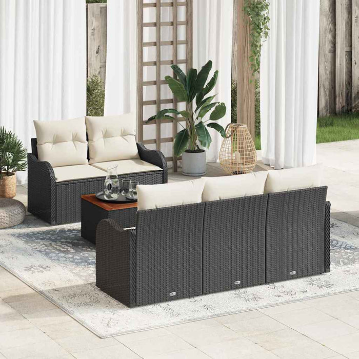 Set de canapele pentru grădină 6 pcs Negru Rattan poli - WALTI WALTI
