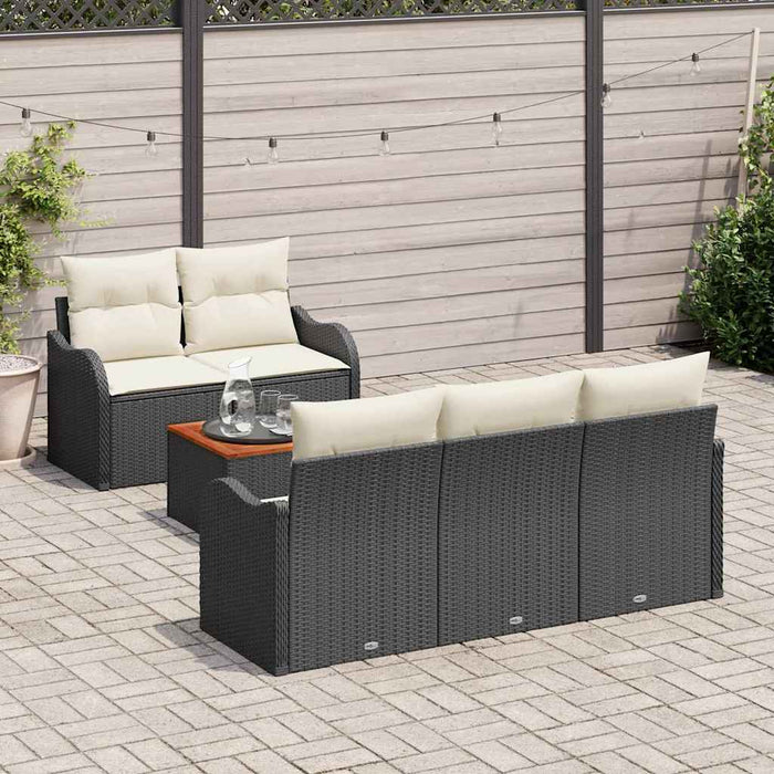 Set de canapele pentru grădină 6 pcs Negru Rattan poli - WALTI WALTI