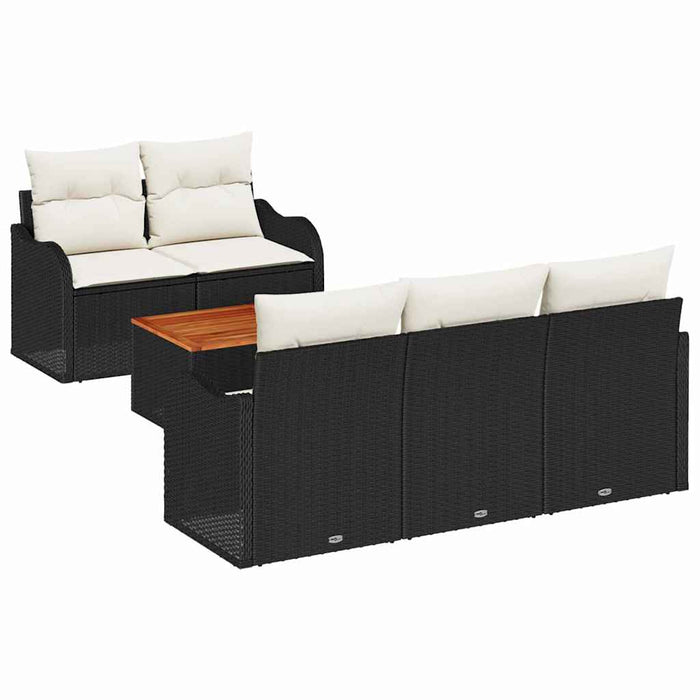 Set de canapele pentru grădină 6 pcs Negru Rattan poli - WALTI WALTI