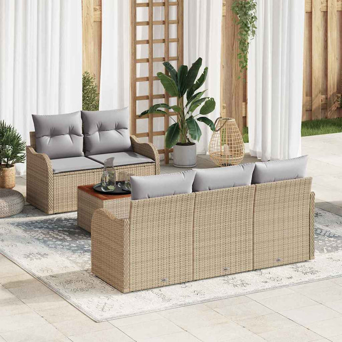 Set de canapele pentru grădină 6 pcs Bej Rattan poli - WALTI WALTI
