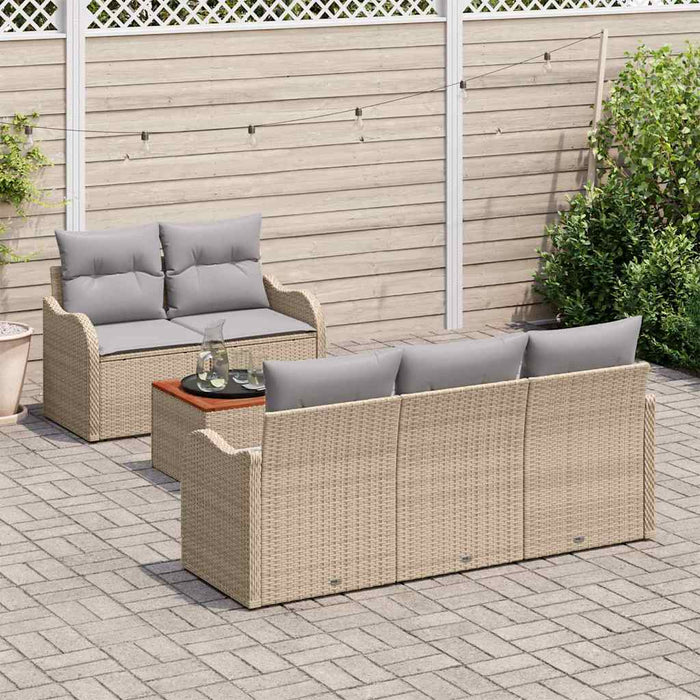 Set de canapele pentru grădină 6 pcs Bej Rattan poli - WALTI WALTI
