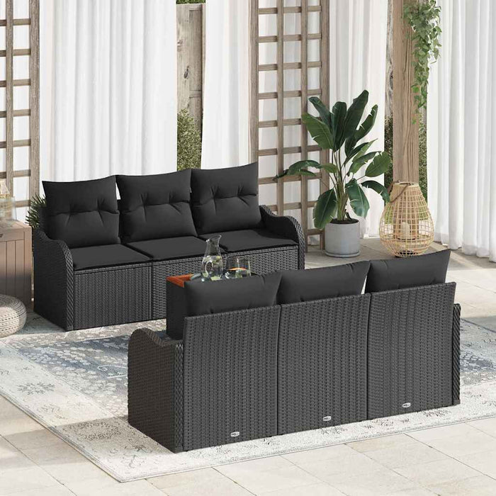 Set de canapele pentru grădină 7 pcs Negru Rattan poli - WALTI WALTI