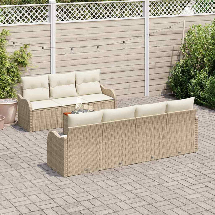Set de canapele pentru grădină cu pernă 8 pcs Bej poliratan - WALTI WALTI