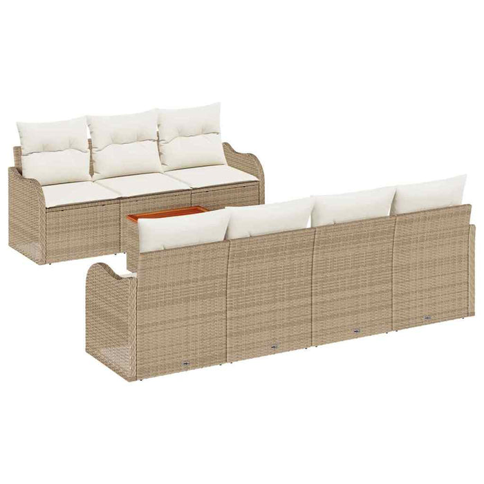 Set de canapele pentru grădină cu pernă 8 pcs Bej poliratan - WALTI WALTI
