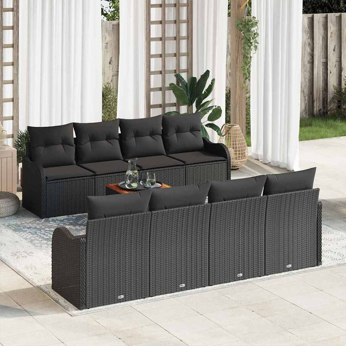 Set de canapele pentru grădină 9 pcs Negru Rattan poli - WALTI WALTI