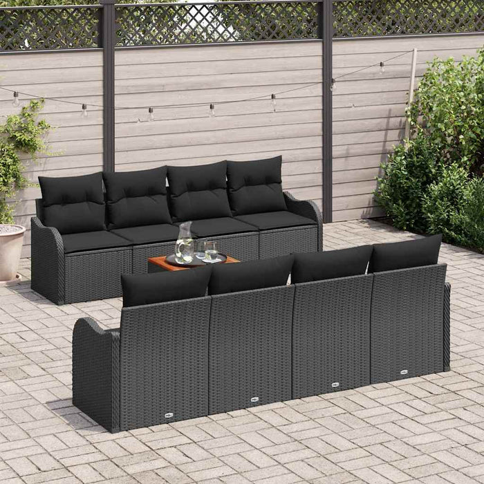 Set de canapele pentru grădină 9 pcs Negru Rattan poli - WALTI WALTI