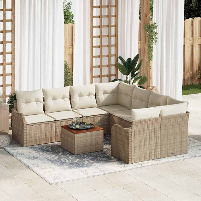 Set de canapele pentru grădină 9 pcs Bej Rattan poli - WALTI WALTI