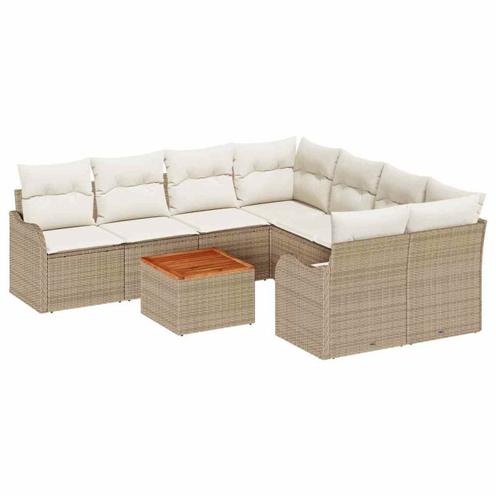 Set de canapele pentru grădină 9 pcs Bej Rattan poli - WALTI WALTI