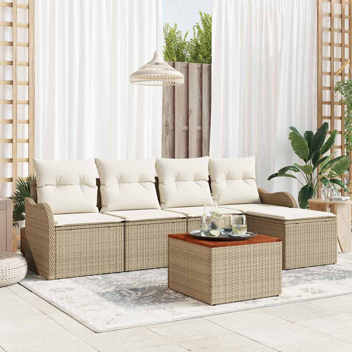 Set de canapele pentru grădină cu pernă 6 pcs Bej poliratan - WALTI WALTI