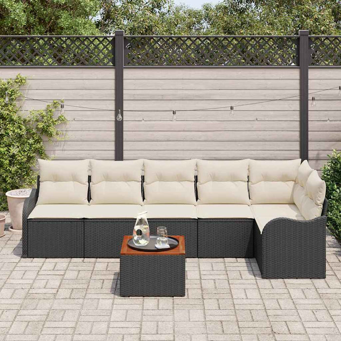 Set de canapele pentru grădină 7 pcs Negru Rattan poli - WALTI WALTI